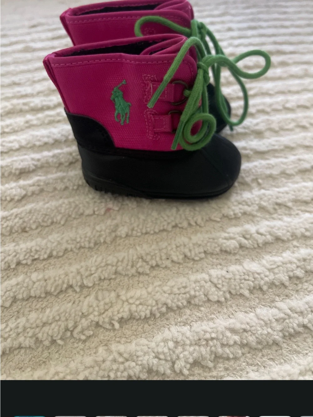 Ralph Lauren Infant Pink and Green Polo Winter Boots